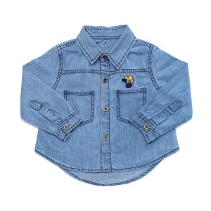 Áo Jeans bé trai dài tay thêu chữ Mamago LN19T Áo Jeans bé trai dài tay thêu chữ Mamago LN19T