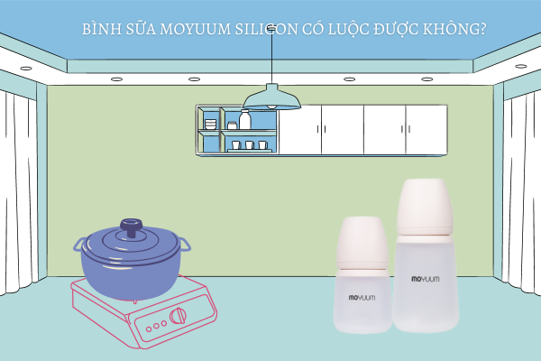 Bình sữa Moyuum silicon có luộc được không?