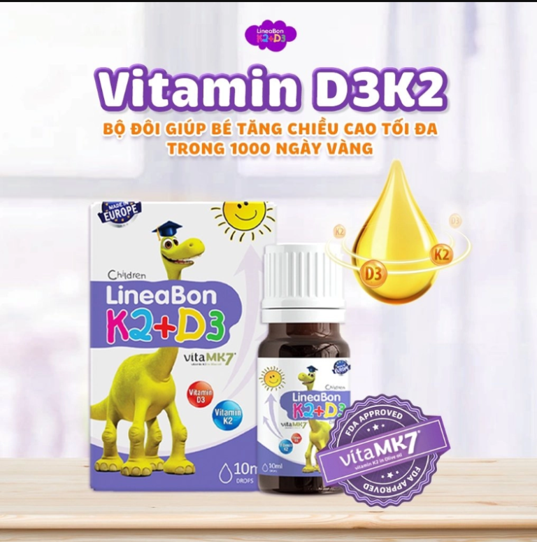 Lineabon D3K2 giúp trẻ tăng chiều cao không?