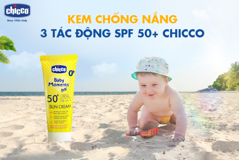 Cần lưu ý gì khi dùng kem chống nắng Chicco spf 50 cho trẻ
