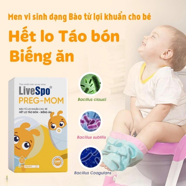 Bào tử lợi khuẩn LiveSpo Pregmom bé mấy tuổi dùng được