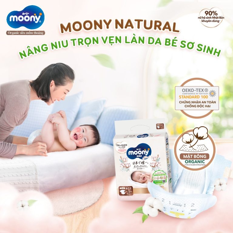 Moony Natural nâng niu trọn vẹn làn da bé sơ sinh