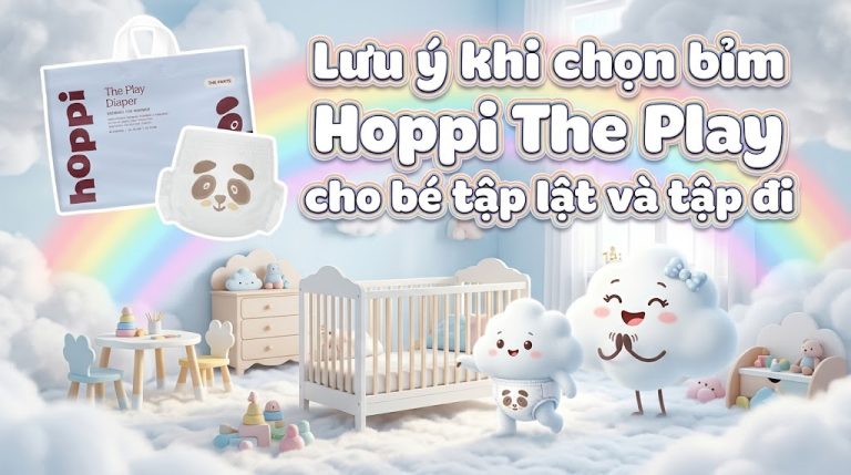 Lưu ý khi chọn bỉm Hoppi The Play cho bé tập lật và tập đi