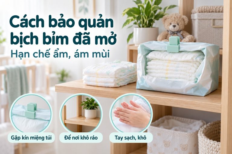 Cách bảo quản bịch bỉm đã mở để bỉm không bị ẩm, ám mùi